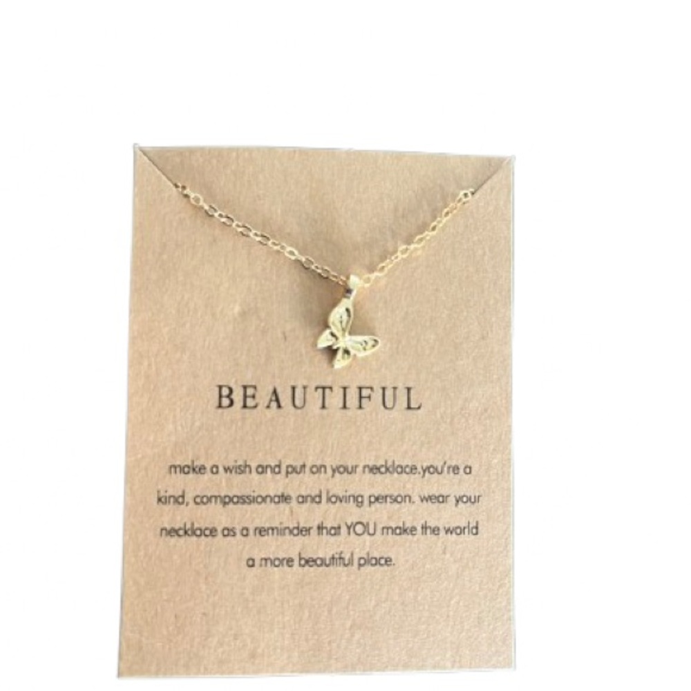 Beautiful Gold Butterfly Necklace - Elegant Women's Pendant